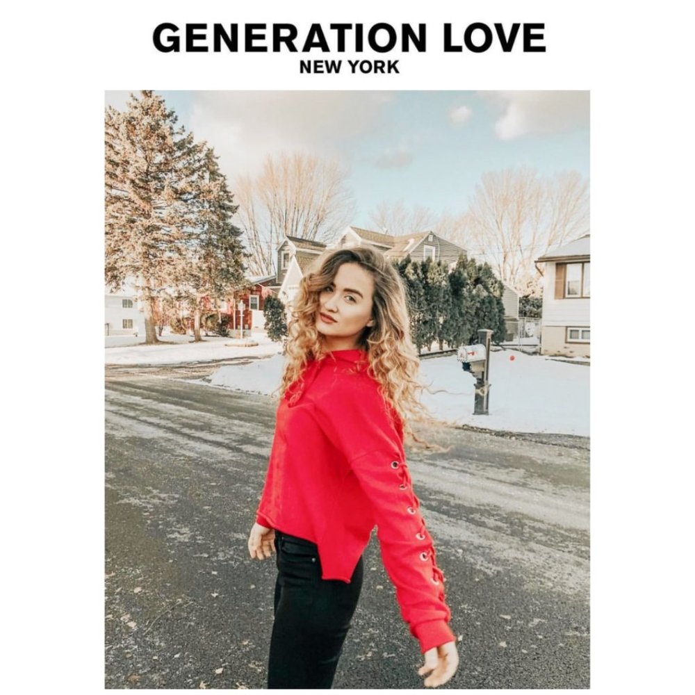 Generation Love Lindsay Lace-Up Hoodie Sweatshirt